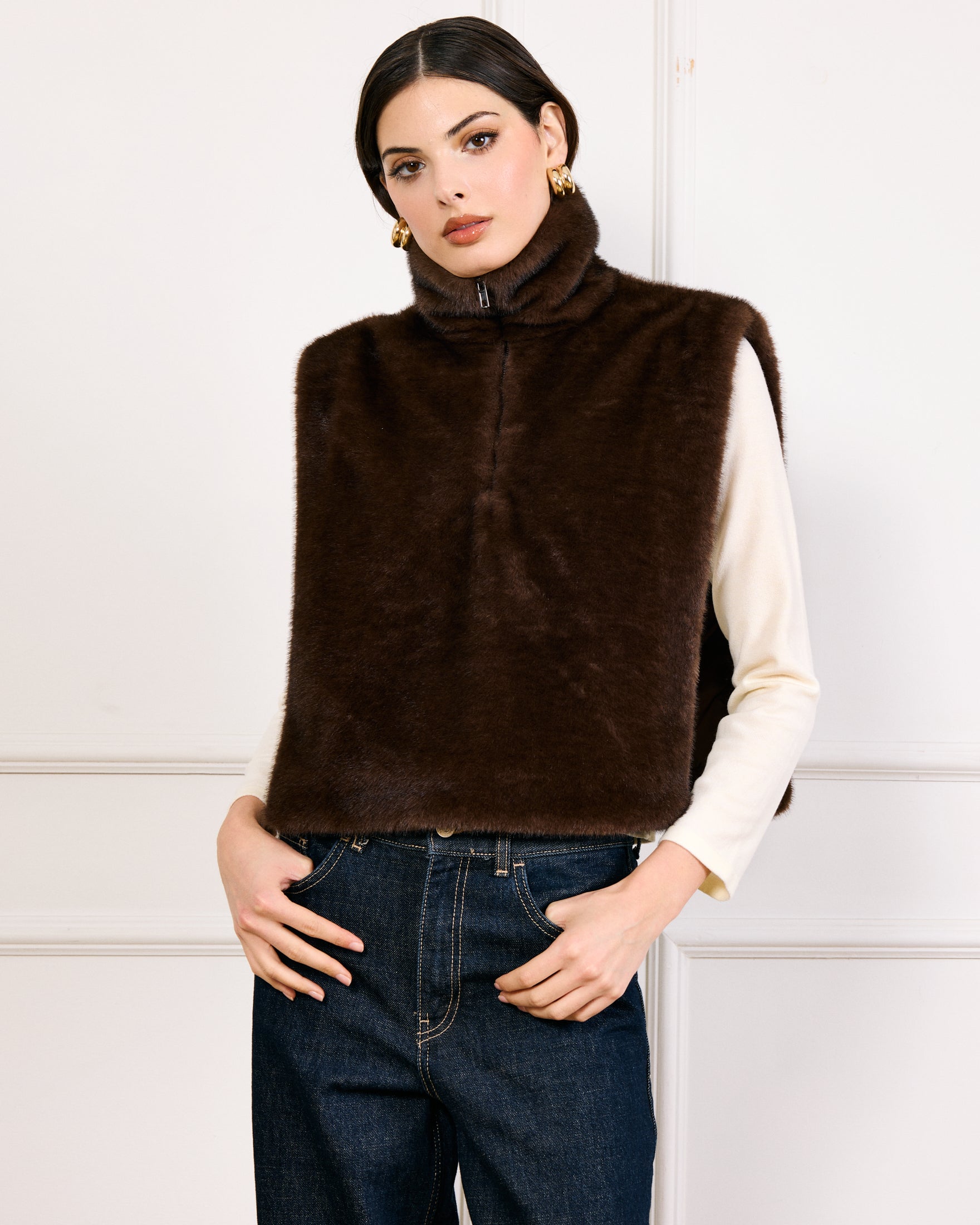 Dane faux fur top – Line & Dot