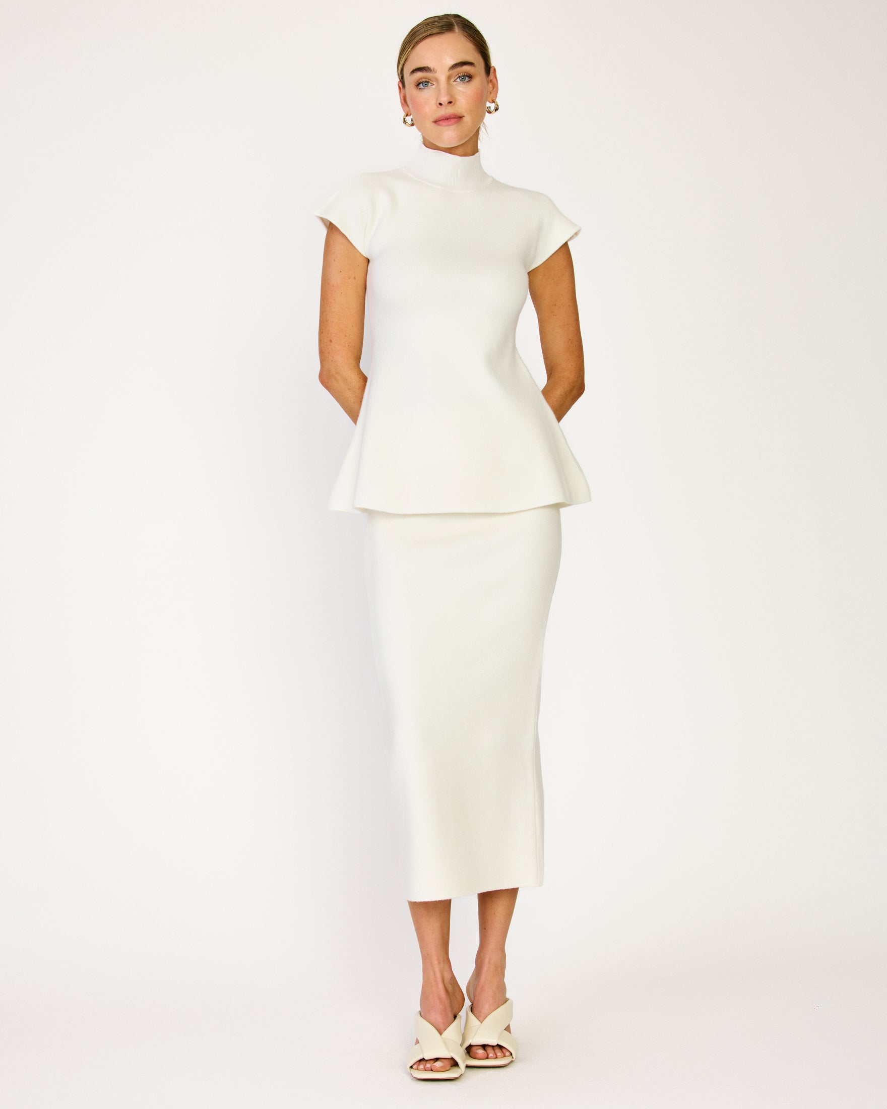 Druna knit peplum top – Line & Dot