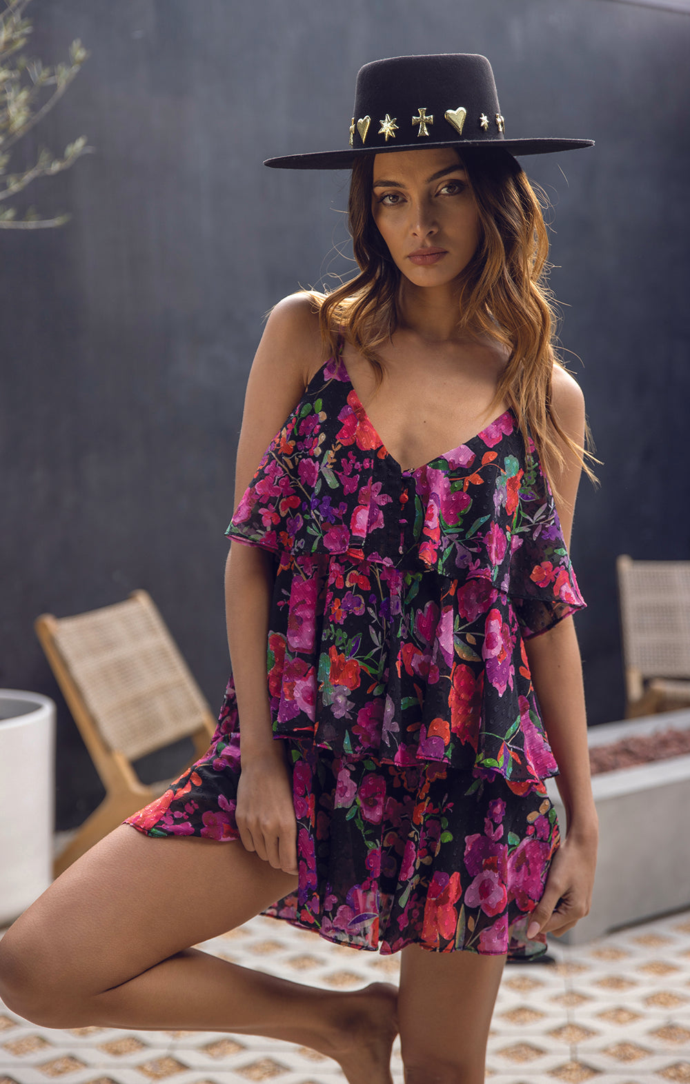 Line & Dot Floral Lace Up hotsell Tank Dress