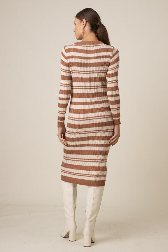 DUO STRIPED SWEATER DRESS