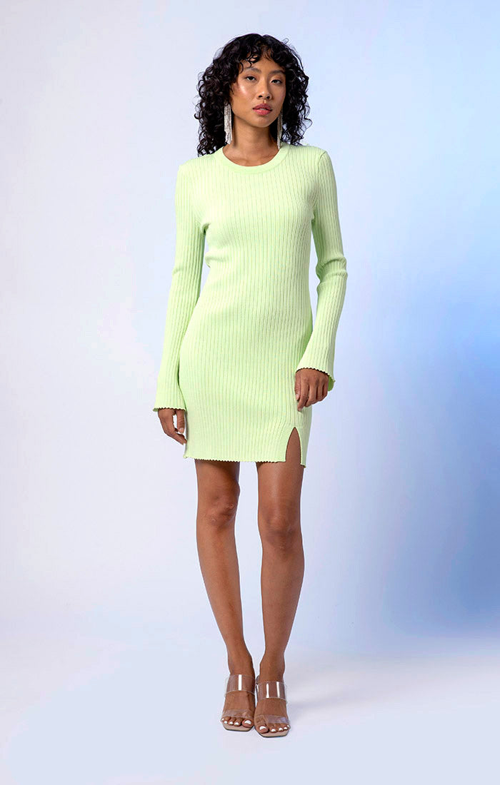 LANA DRESS LIME Line & Dot LANA DRESS LIME Line & Dot