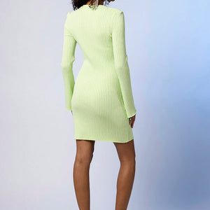 LANA DRESS LIME Line & Dot LANA DRESS LIME Line & Dot