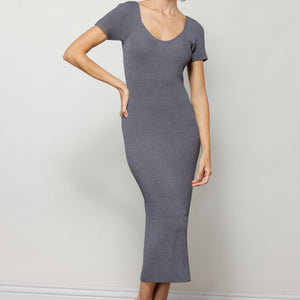 MELISSA SWEATER MIDI DRESS CHARCOAL GREY Line & Dot MELISSA SWEATER MIDI DRESS CHARCOAL GREY Line & Dot