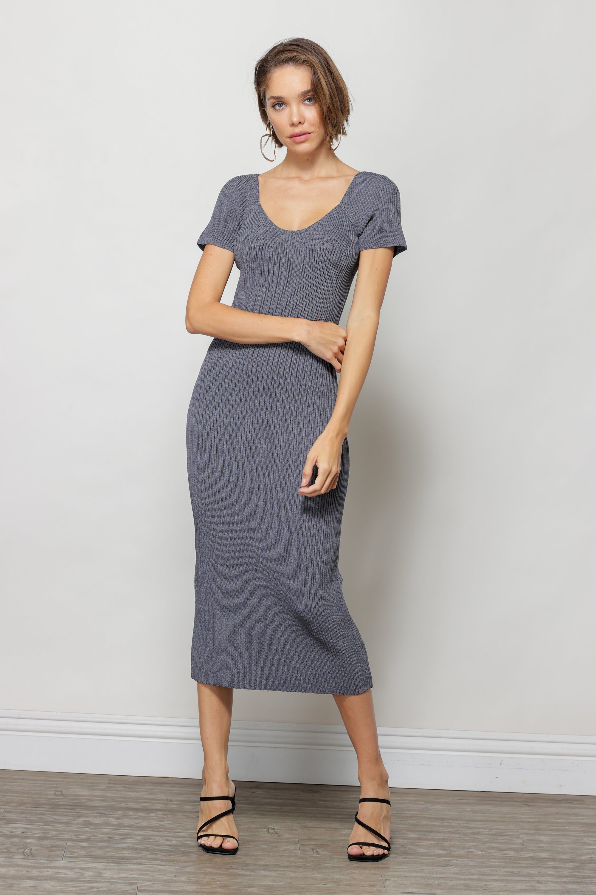 MELISSA SWEATER MIDI DRESS CHARCOAL GREY MELISSA SWEATER MIDI DRESS CHARCOAL GREY