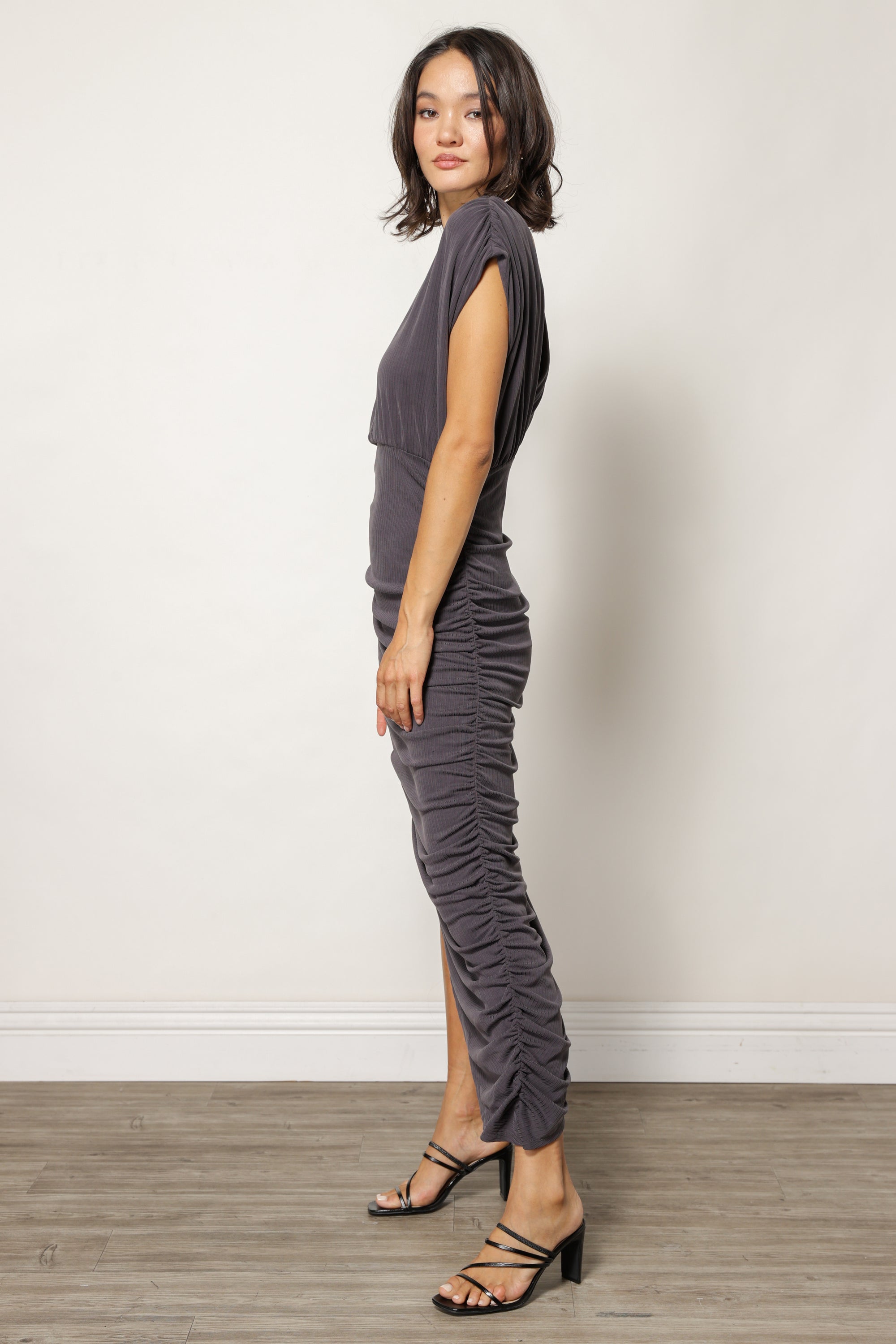 DESIREE RUCHED MIDI DRESS DESIREE RUCHED MIDI DRESS