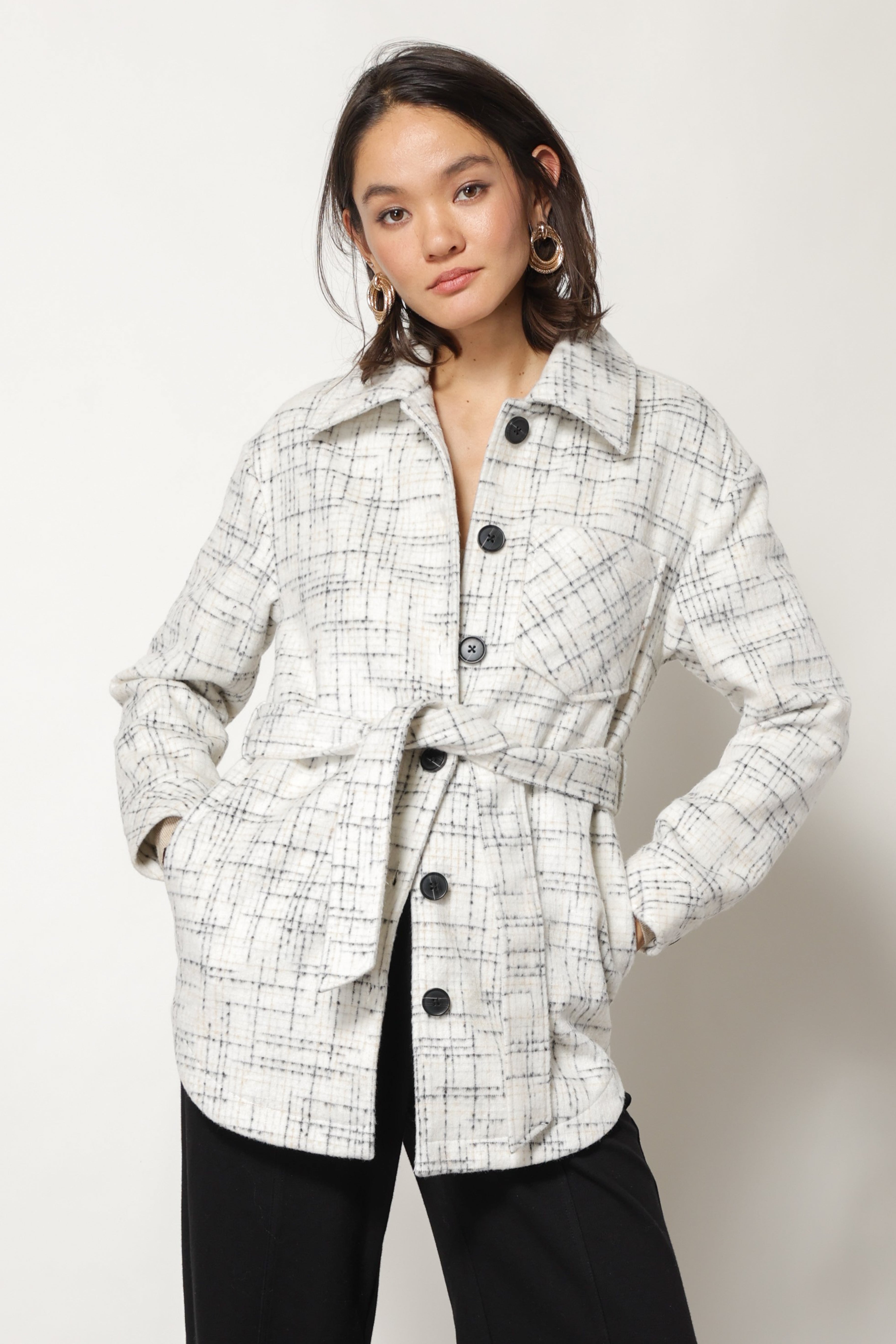 Topshop check wool store jacket