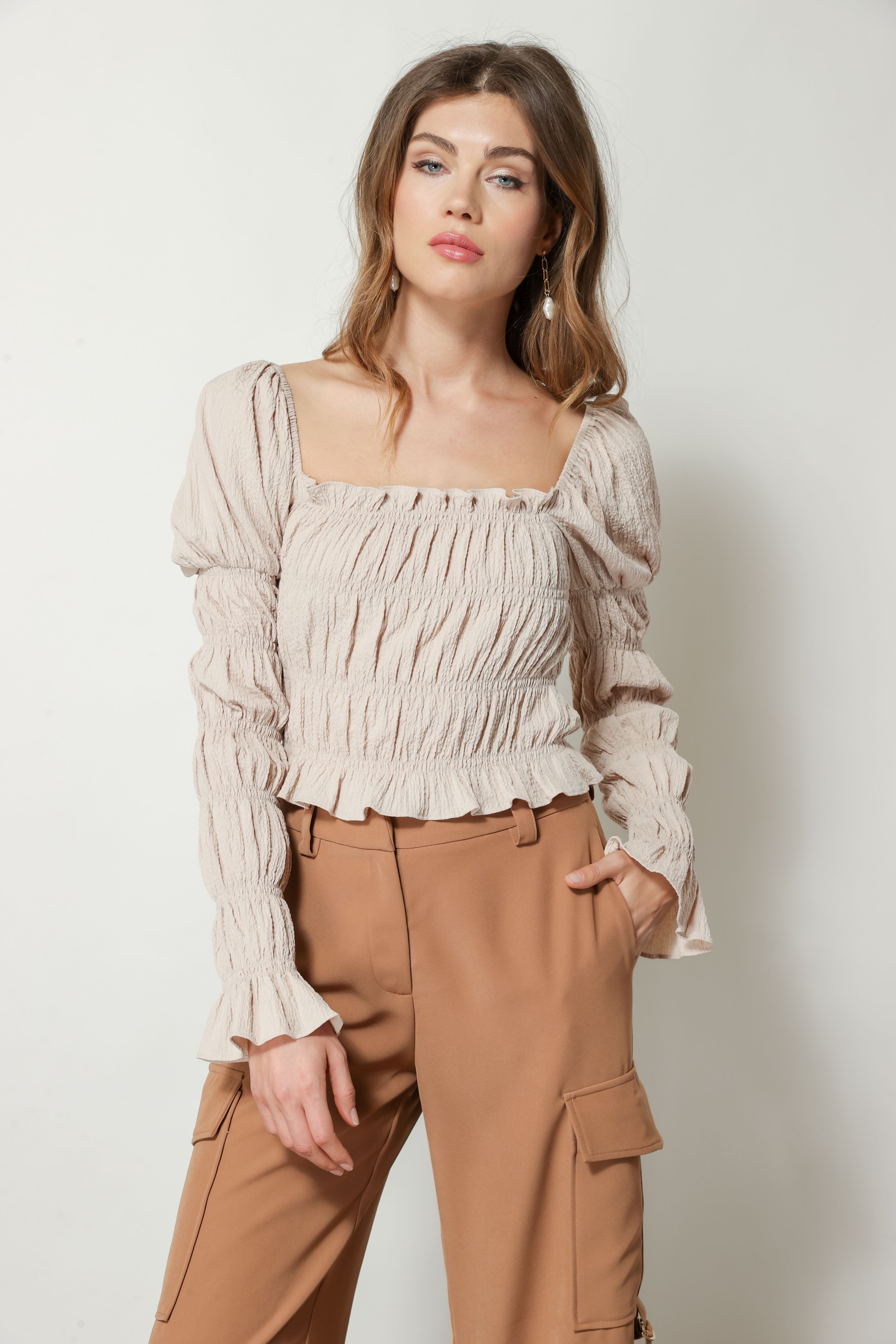 PIPPA SMOCKED TOP – Line & Dot